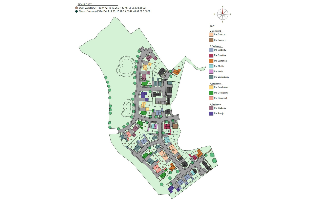 Site plan of Callows Rise development