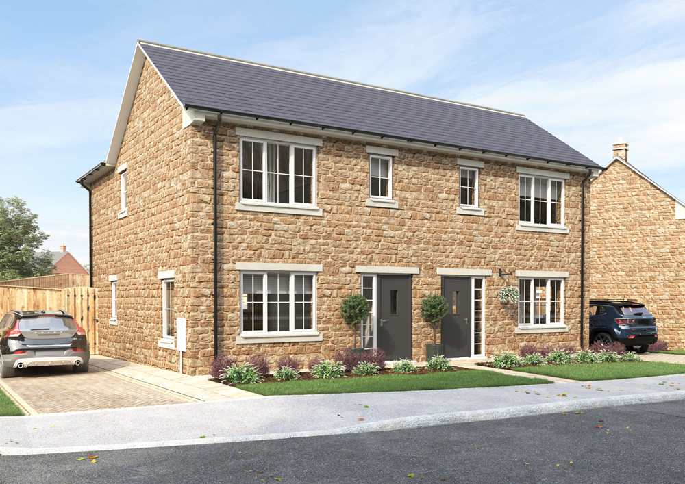 Exterior of the Godwit, a semi-detached home