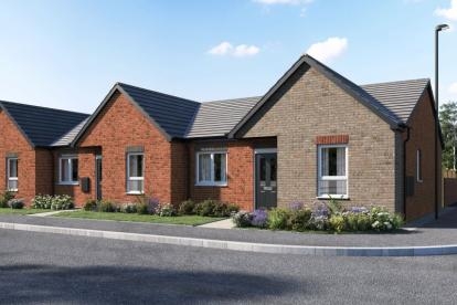 A computer generated image of The Buckthorn bungalow house type at The Maples development in Lichfield