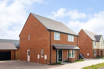 Front exterior showing plot 107 at the Orchards property development in Worcestershire