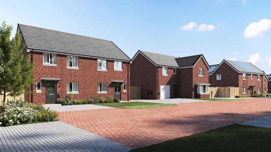 Street view of properties at The Boatyard development